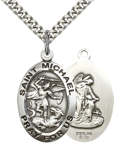 saint michael pendant silver|More.